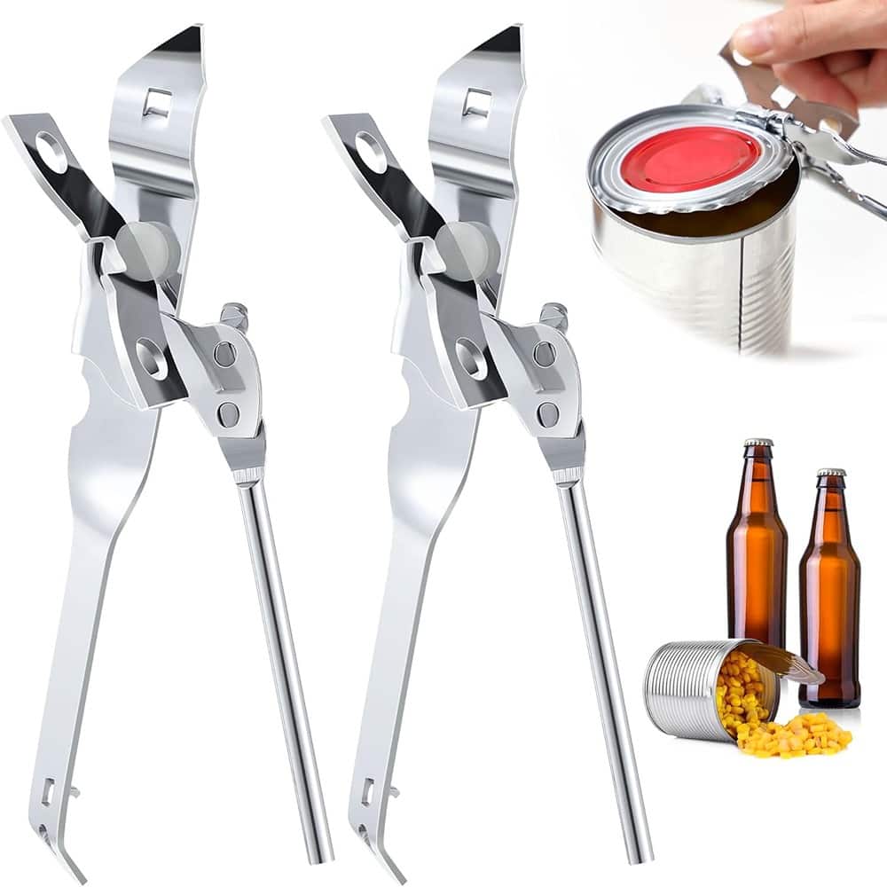 PARKER SLATER - 2-Pack Manual Can & Bottle Openers, Smooth Edge - Stainless Steel
