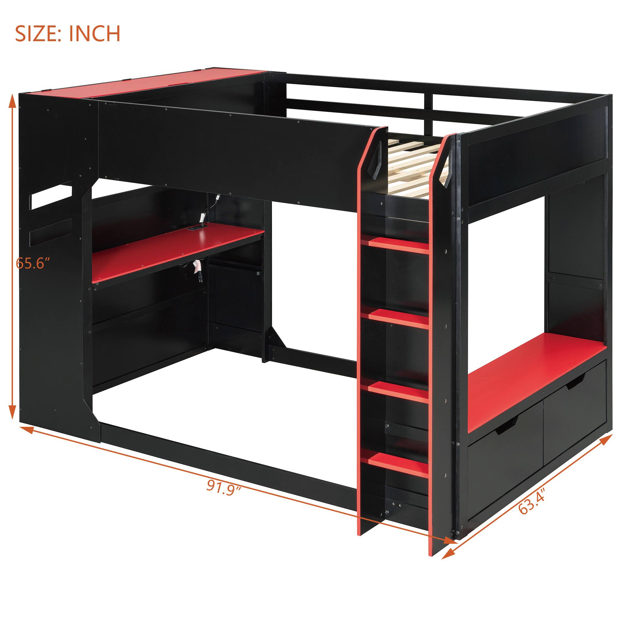 SIZE: INCH  
65.6"  
91.9"  
63.4"