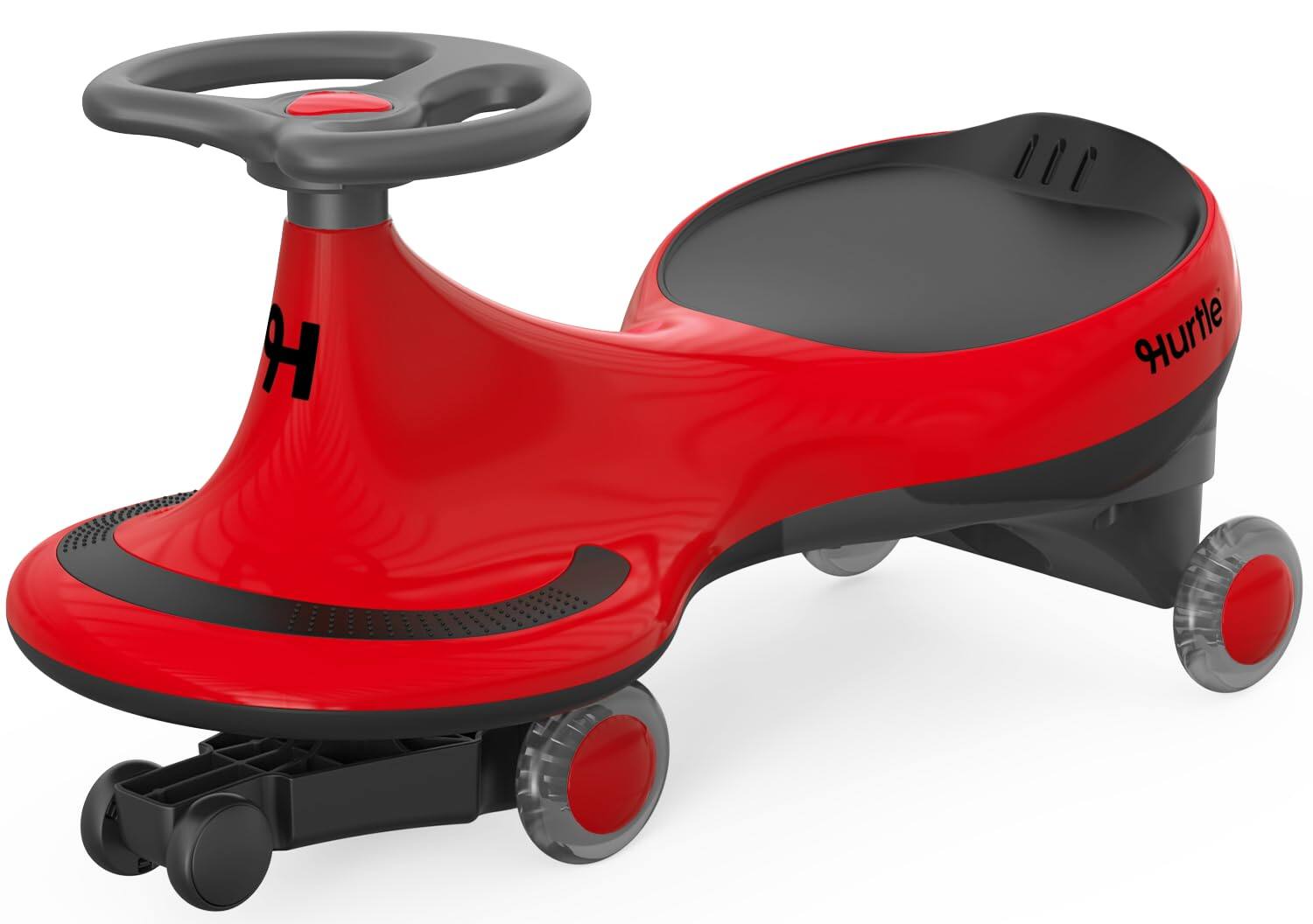 Front. Hurtle - Hurtle HUSWC27RD Swing Ride On Car, No Pedals, Batteries, or Gears, Safe Toy for Kids, Red.