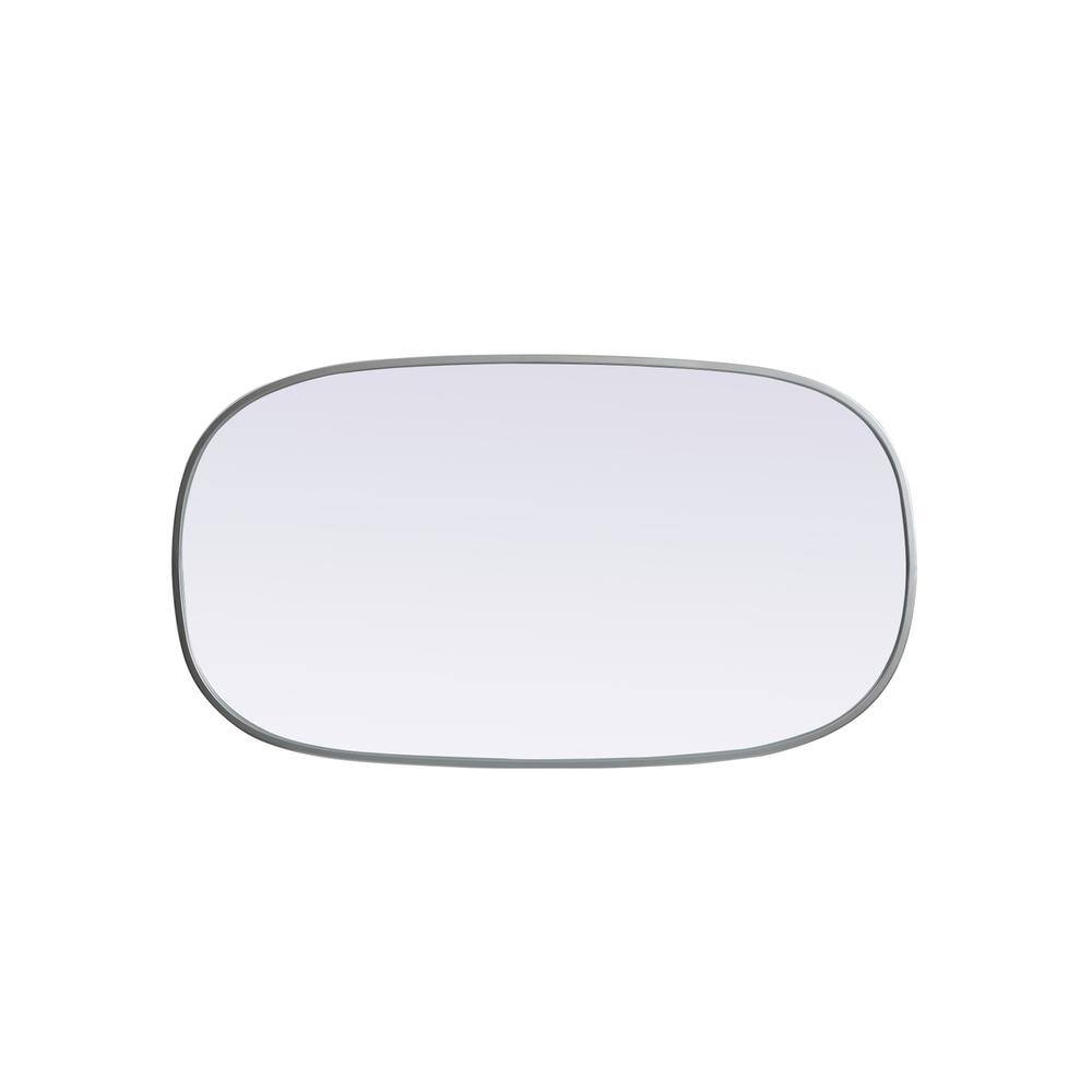 Back. Elegant Decor - Metal Frame Oval Mirror 20x36 Inch in Silver - Silver.