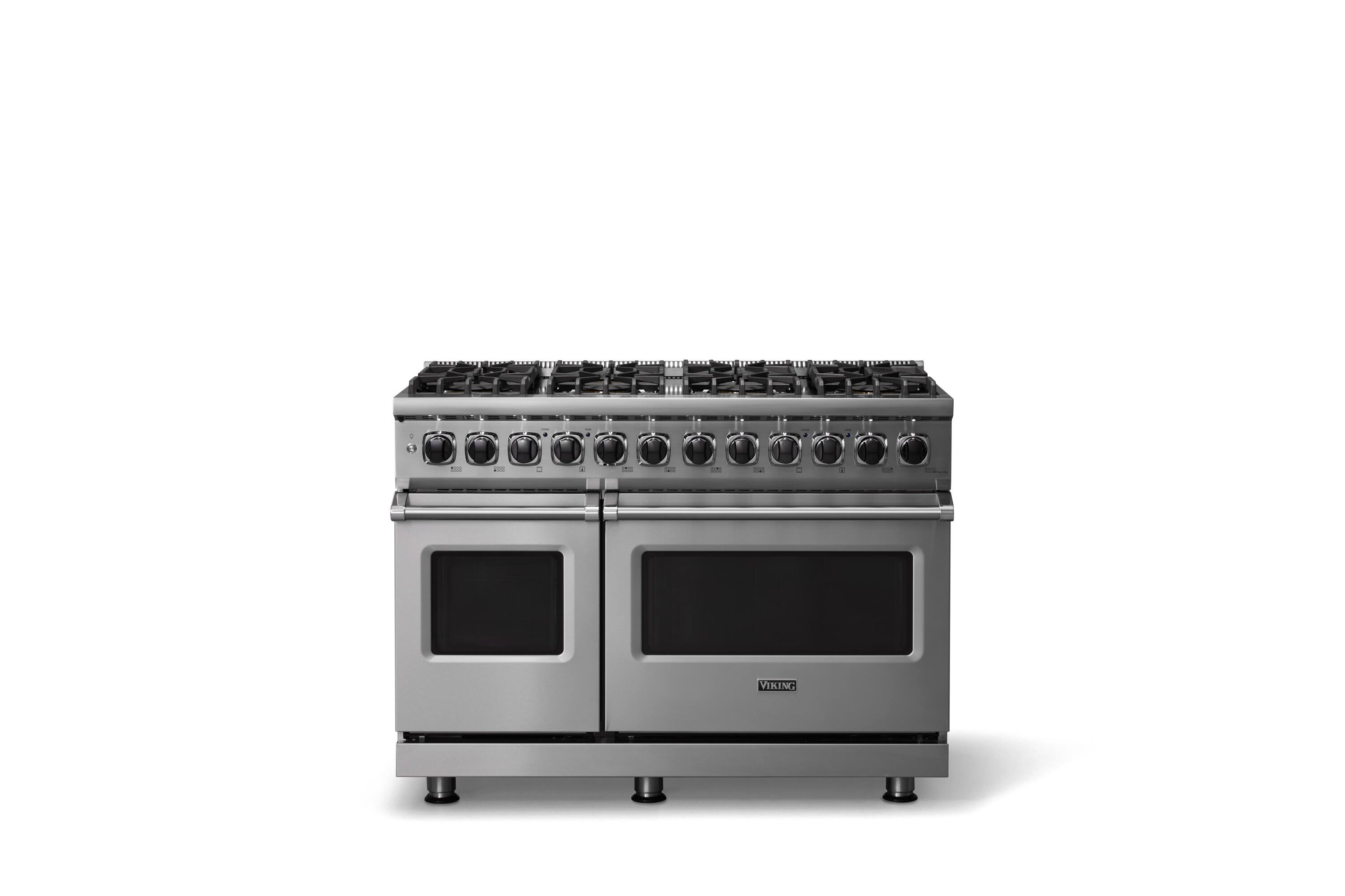 Alt View 3. Viking - 5-Series 48"W Gas Open Burner Range - Stainless Steel.