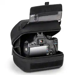 USA Gear - Quick Access DSLR Hard Shell Camera Case w/ Accessory Storage & Padded Interior - Black - Standard