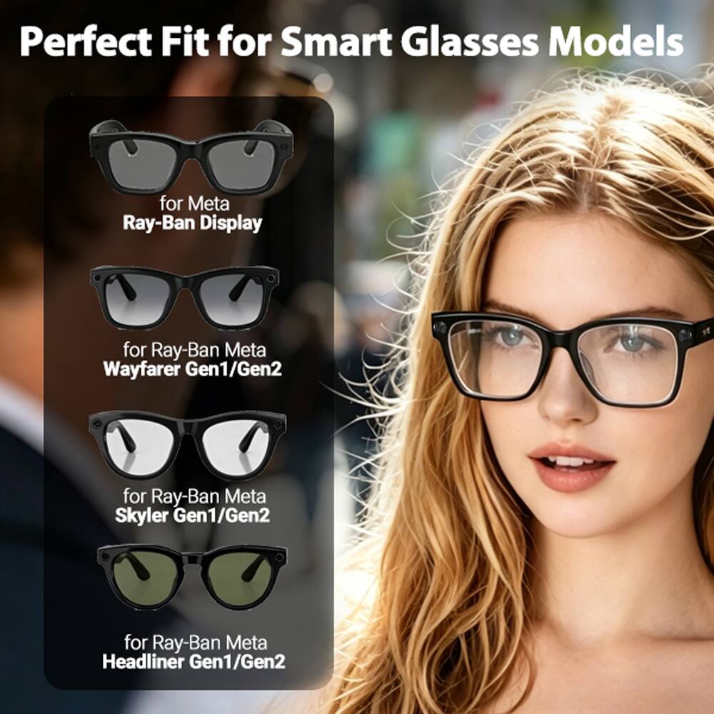 Perfect Fit for Smart Glasses Models

- for Meta Ray-Ban Display
- for Ray-Ban Meta Wayfarer Gen1/Gen2
- for Ray-Ban Meta Skylar Gen1/Gen2
- for Ray-Ban Meta Headliner Gen1/Gen2