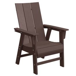 WestinTrends - Ashore Outdoor Patio HDPE Plastic Modern Adirondack Dining Chair - Dark Brown