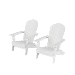 WestinTrends - Tuscany HIPS Outdoor Folding Adirondack Seashell Chair (Set of 2) - White