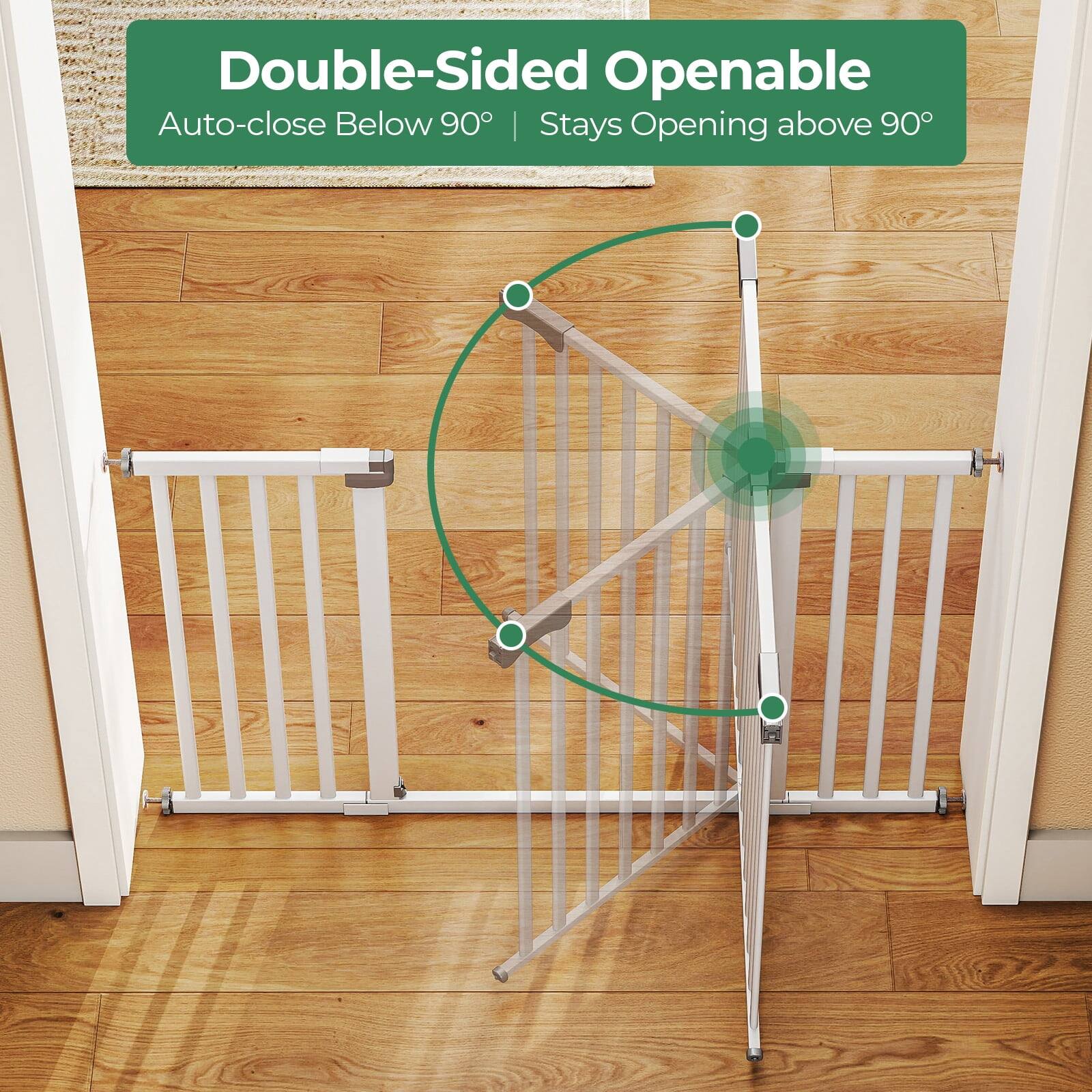 Double-Sided Openable  
Auto-close Below 90° | Stays Opening above 90°