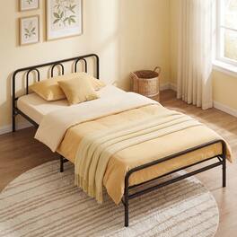 Gymax - Twin Foldable Bed Frame w/Headboard & Footboard Under-Bed Storage for Dorm - Black