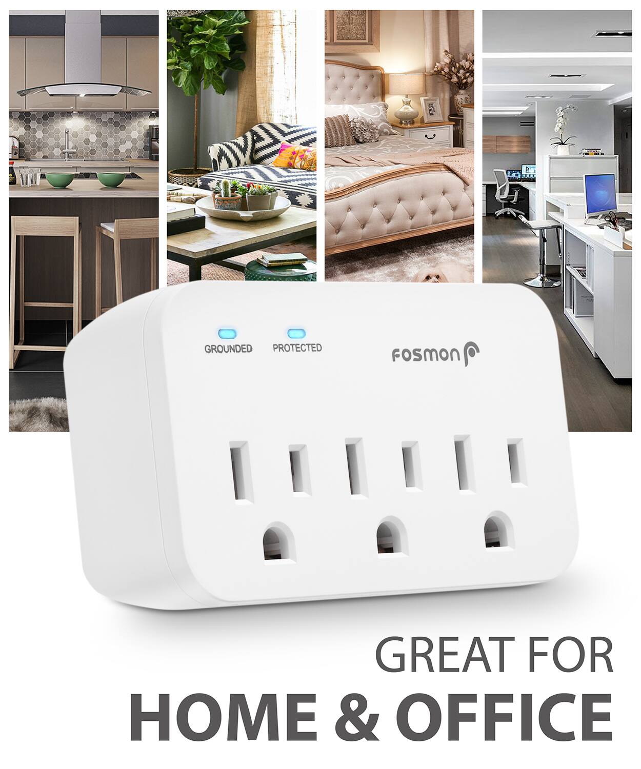 GROUNDED PROTECTED Fosmon GREAT FOR HOME & OFFICE