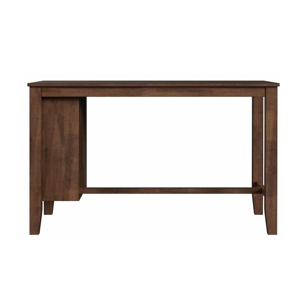 Alt View 4. Picket House Furnishings - Veronica Kitchen Island & 2 Counter Stools with Dark Grey Fabric in Walnut - Walnut.