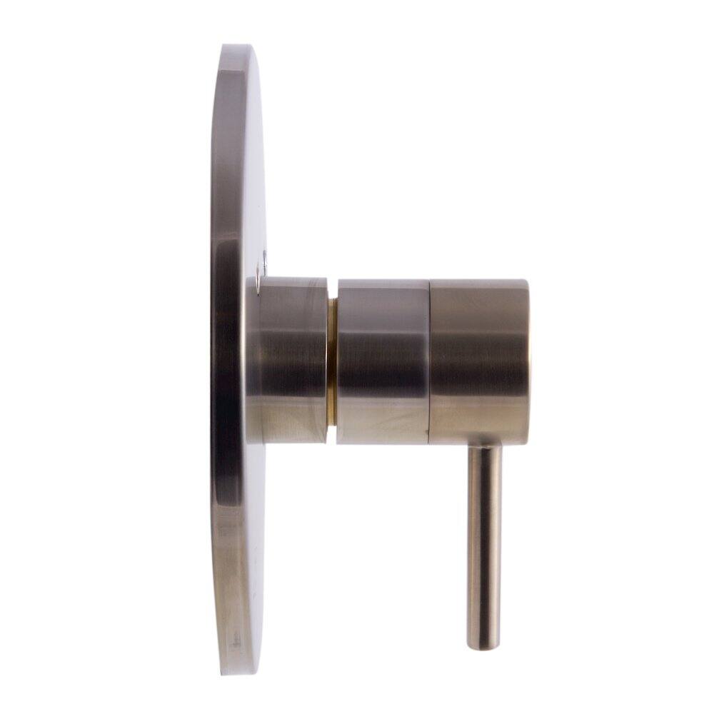 Left. Alfi - Brushed Nickel Pressure Balanced Round Shower Mixer - Silver.