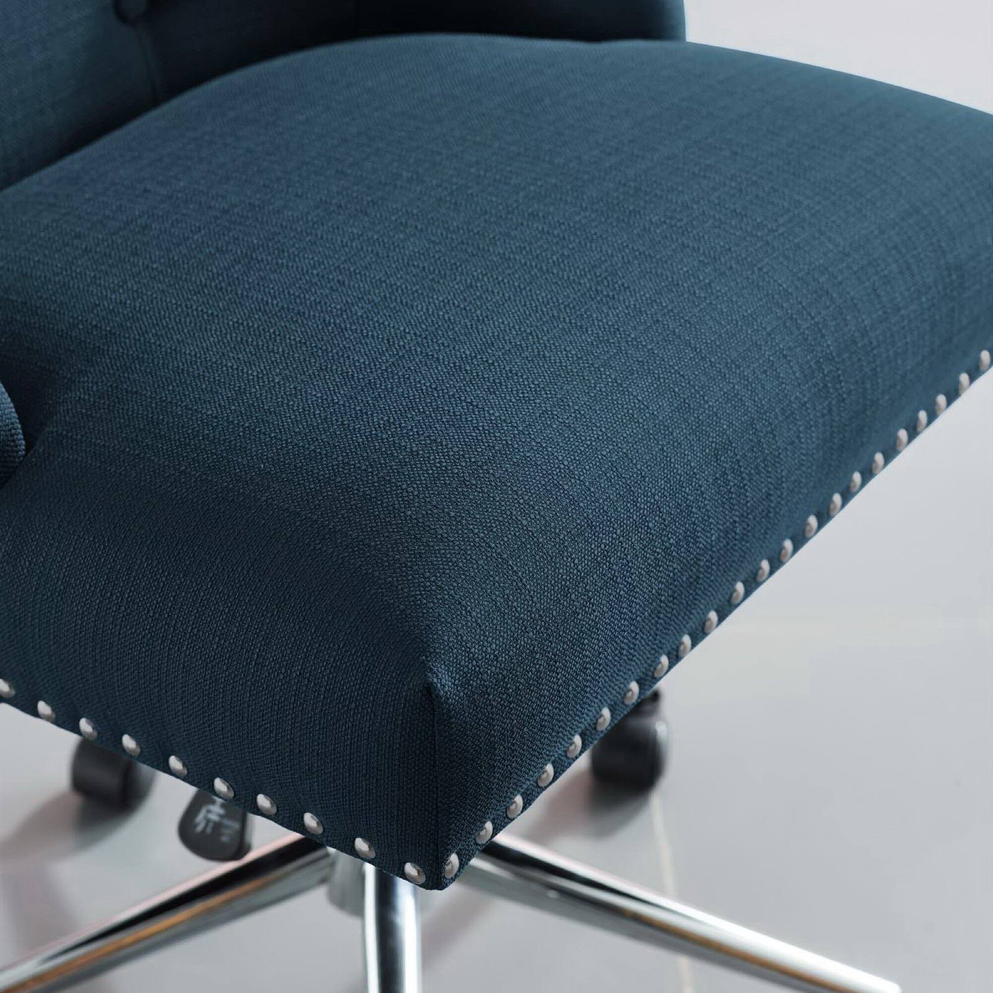 Left. Modway - Regent Tufted Button Swivel Upholstered Fabric Office Chair by Modway - Azure.