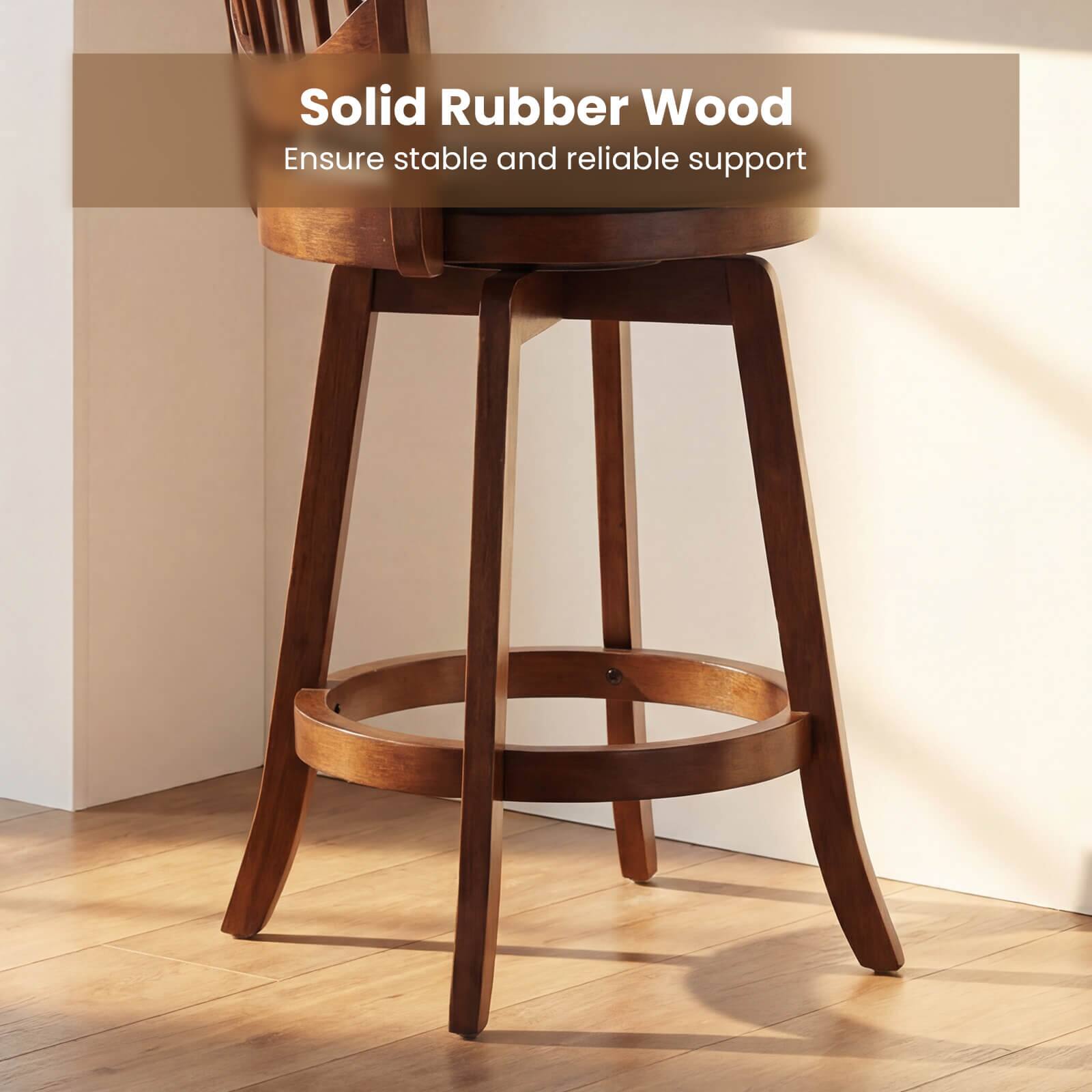 Solid Rubber Wood  
Ensure stable and reliable support