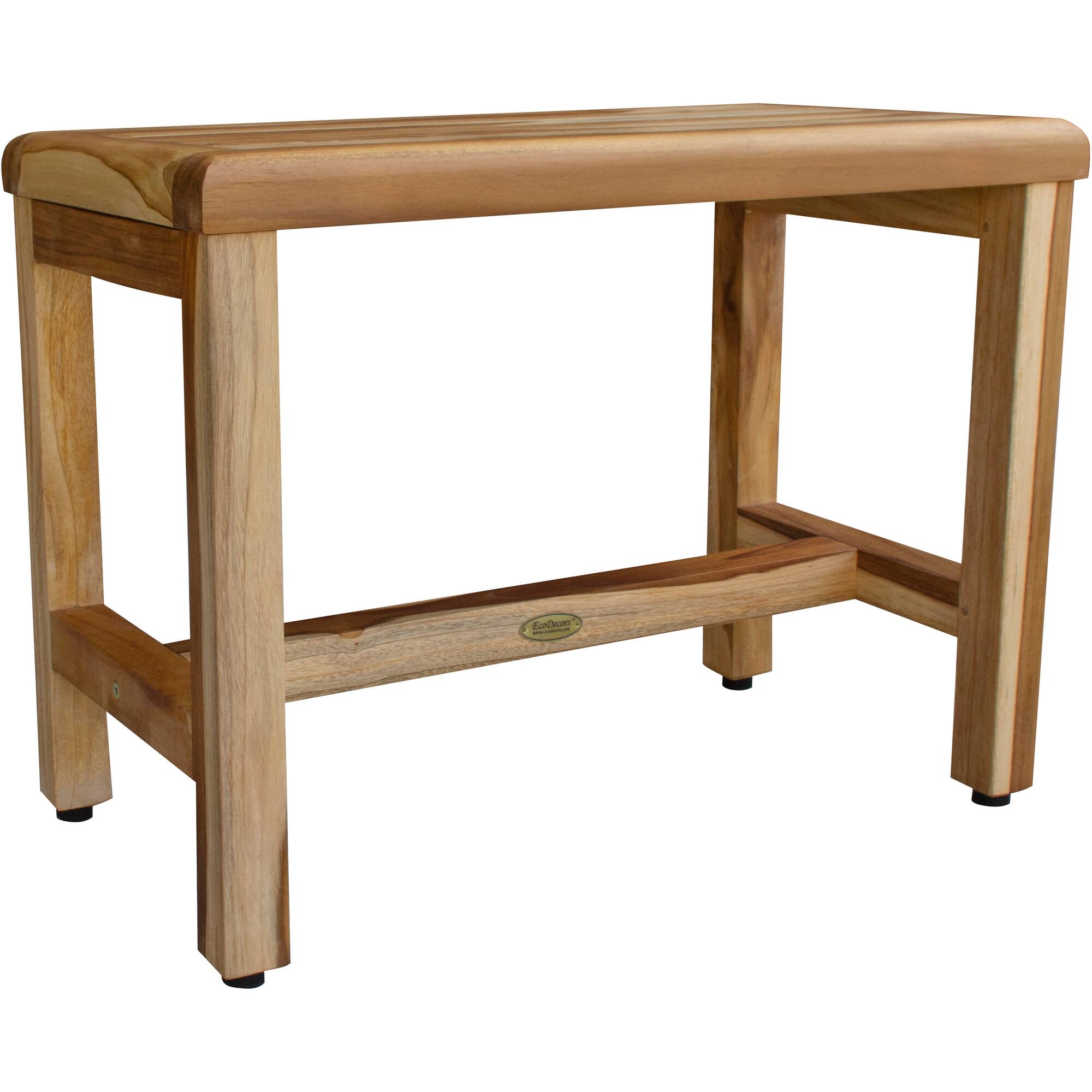 Angle. EcoDecors - EcoDecors EarthyTeak Classic 24" Teak Shower Bench - EarthyTeak.
