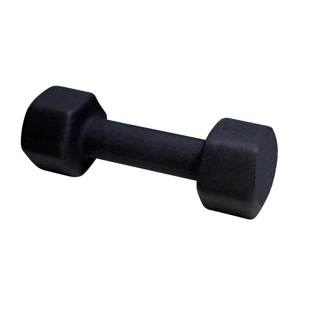 Left. Amber Sporting Goods - Neoprene Dumbbell, Single Weight for Strength Training 6lb - Black.