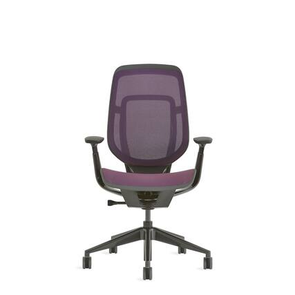 Front. Steelcase - Karman Office/Gaming Chair with wheels for Carpet - Intermix Shift - Red/Blue.