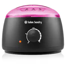 Salon Sundry - Portable Electric Hot Wax Warmer Machine for Hair Removal - Black w Pink Lid