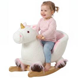 Qaba - Baby Rocking Horse, Kids Ride on Toy with Realistic Sound - White