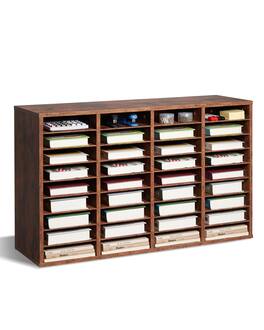 VEVOR - Literature Organizer, 36 Compartments Office Mailbox with Removable Shelves - Dark Brown