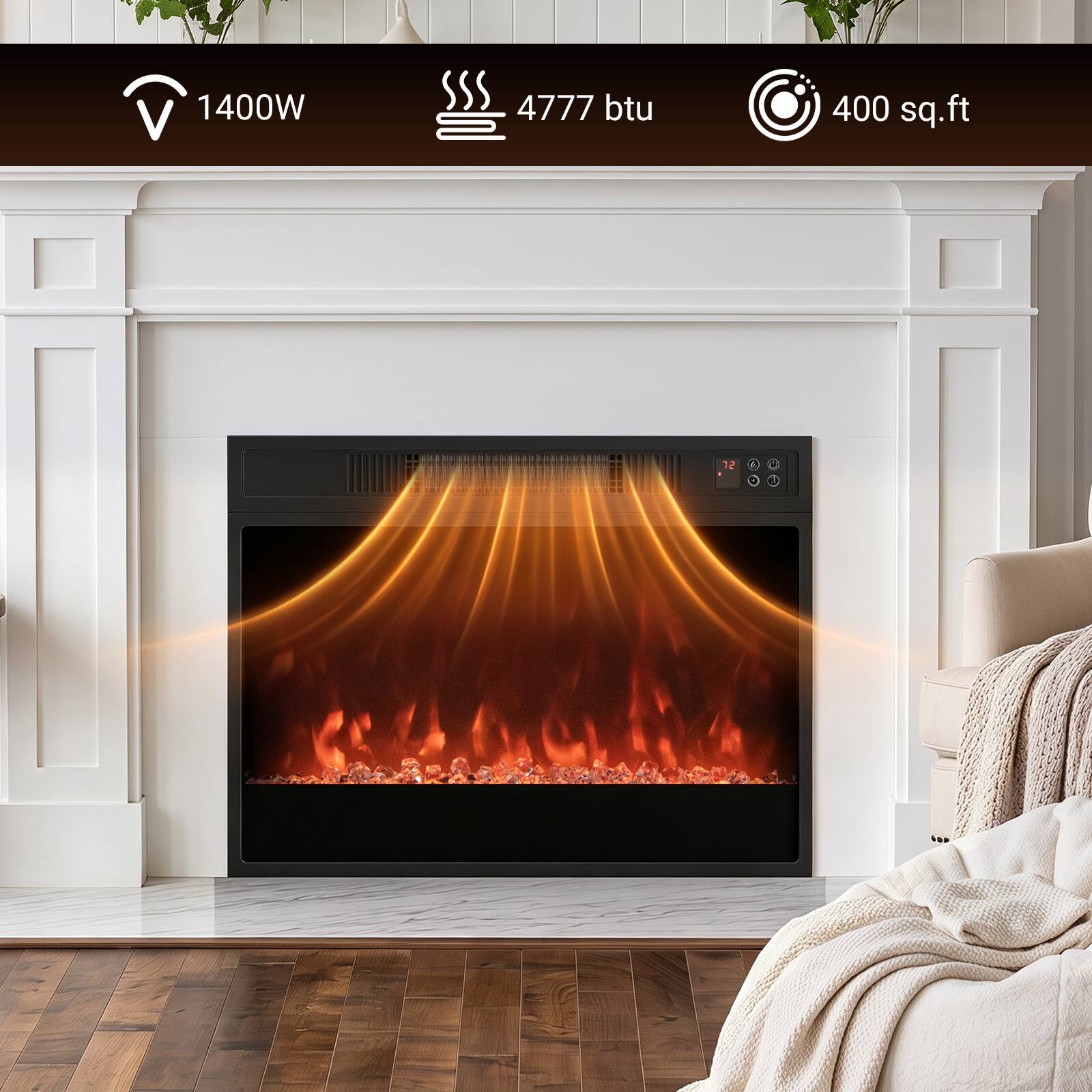 1400W  
4777 btu  
400 sq.ft  
72