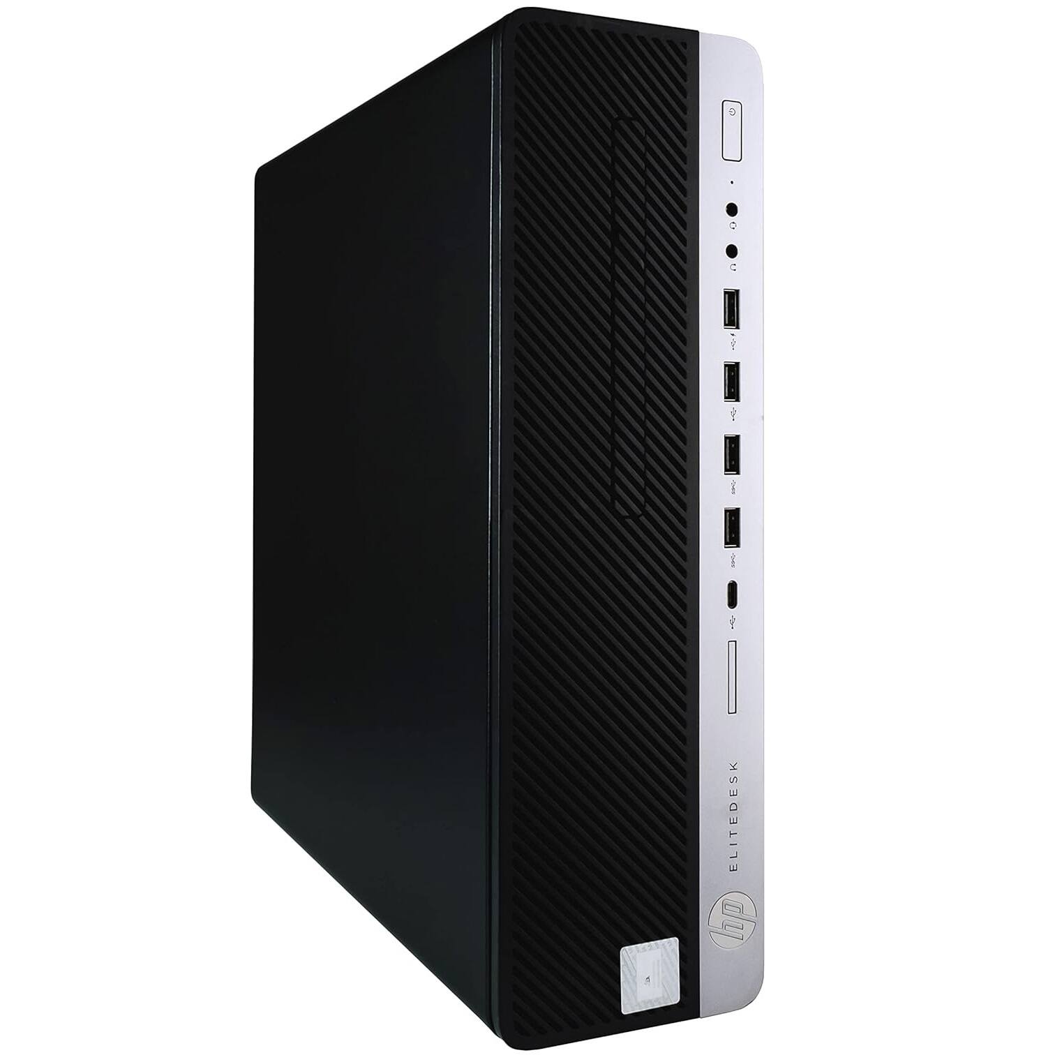 Left. HP - HP ProDesk 600G4 SFF Desktop PC, Intel Core i5-8500 up to 4.1GHz, 8GB DDR4 RAM, 250GB SSD, USB WiFi, Win11 Pro - Black.