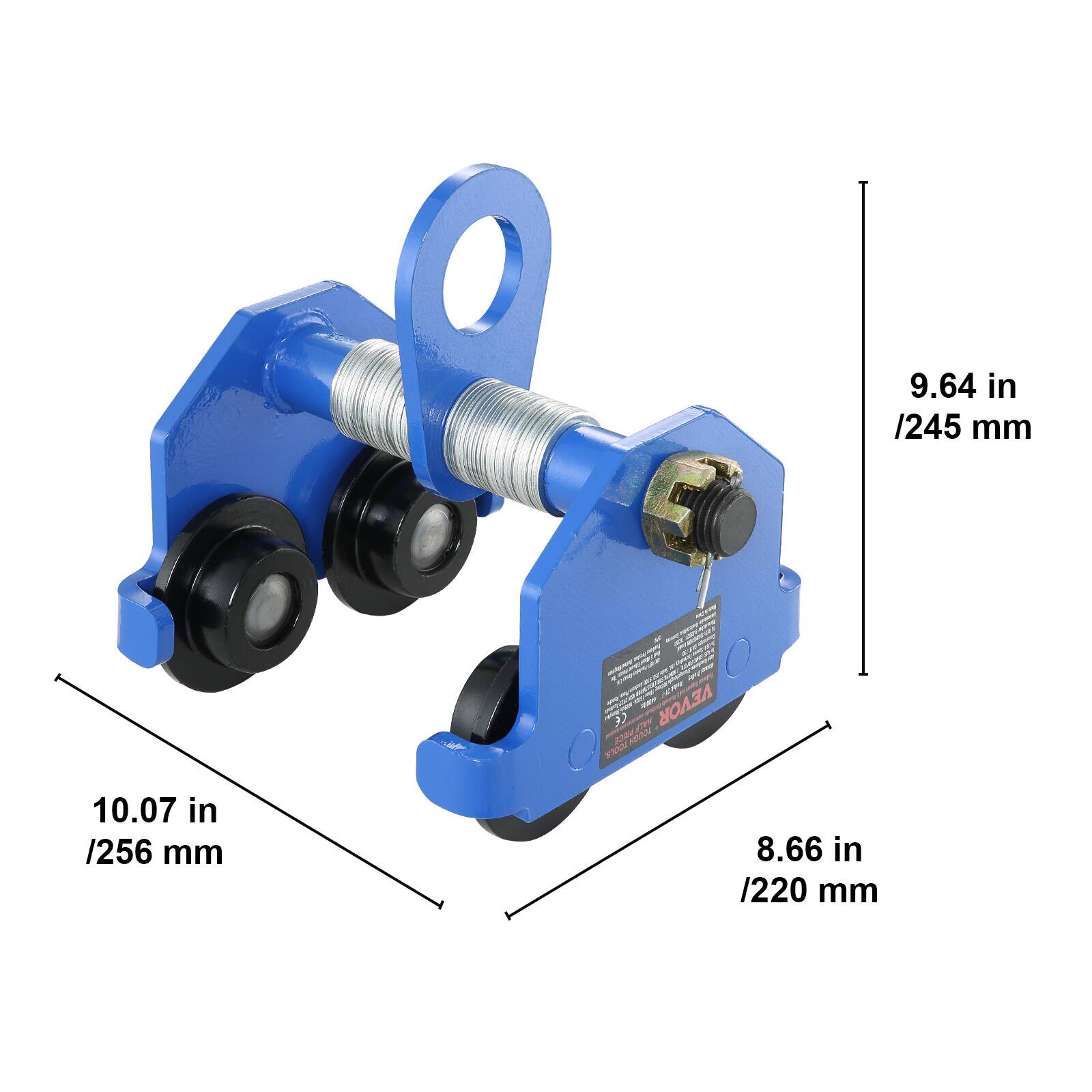 9.64 in / 245 mm  
10.07 in / 256 mm  
8.66 in / 220 mm