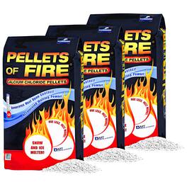 Snow Joe - 3 Pack Pellets of Fire Ice Melter Driveways Sidewalks Concrete, 20 lb - Black