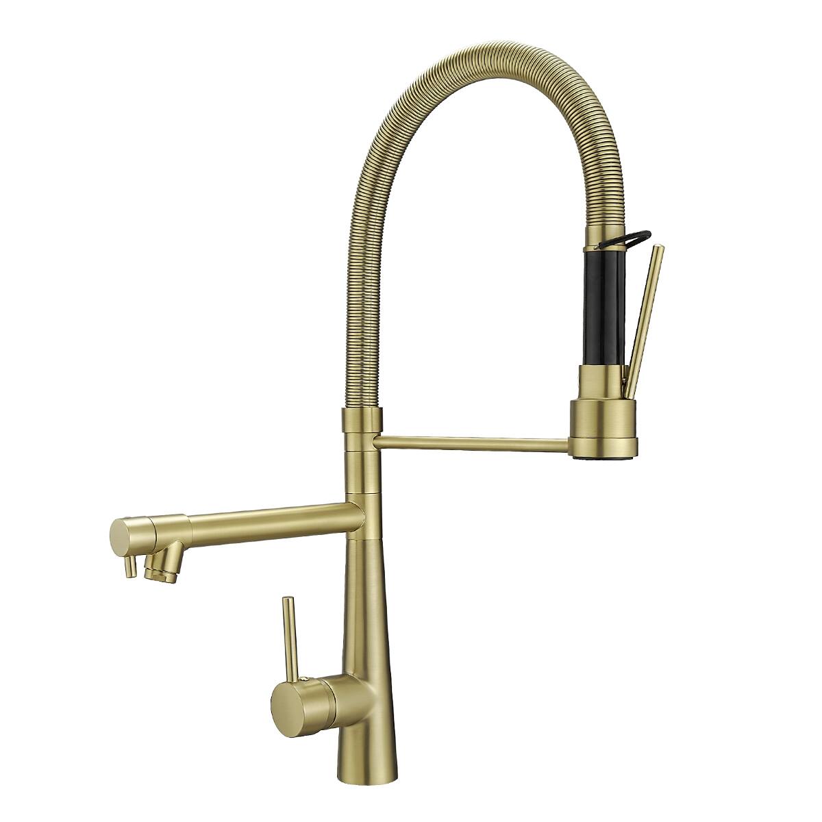 Ropilly Pull Down Kitchen Faucet, Dual Outlet Brass Design with Swivel ...