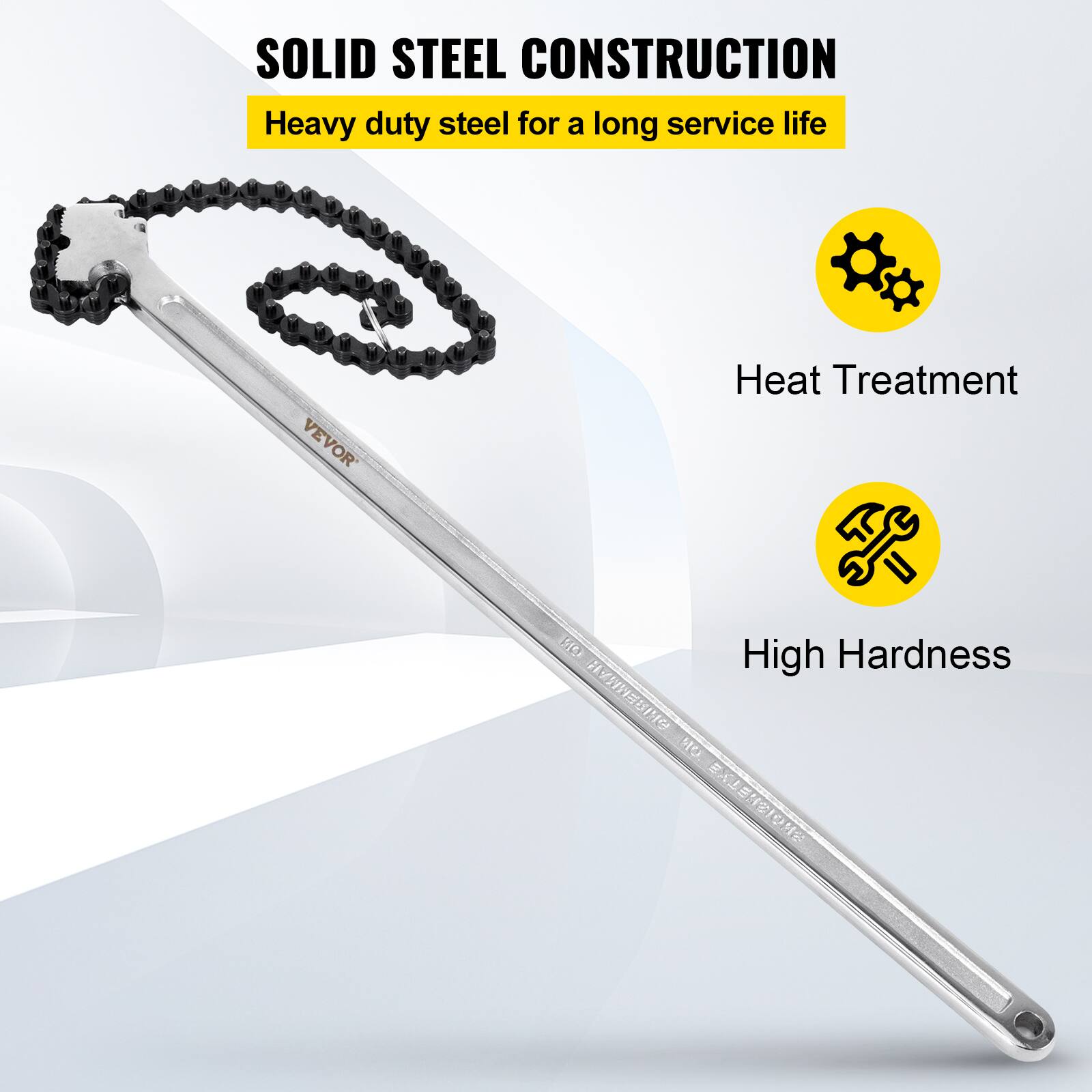 SOLID STEEL CONSTRUCTION  
Heavy duty steel for a long service life  

Heat Treatment  
High Hardness
