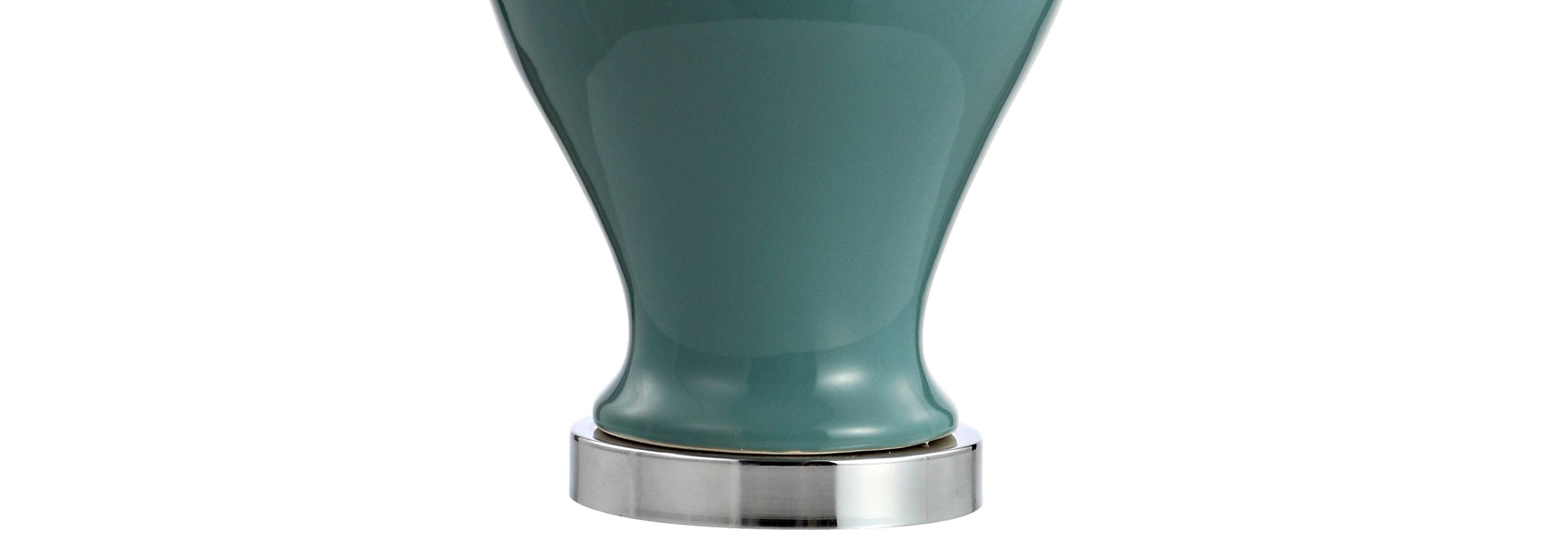 Alt View 7. Jonathan Y - Qin 22" Ceramic/Iron Classic Cottage LED Table Lamp, Jade Green (Set of 2) - Green.