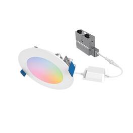 Halo - RGB 4 in. W LED Smart-Enabled Canless Recessed Downlight 9.4 W