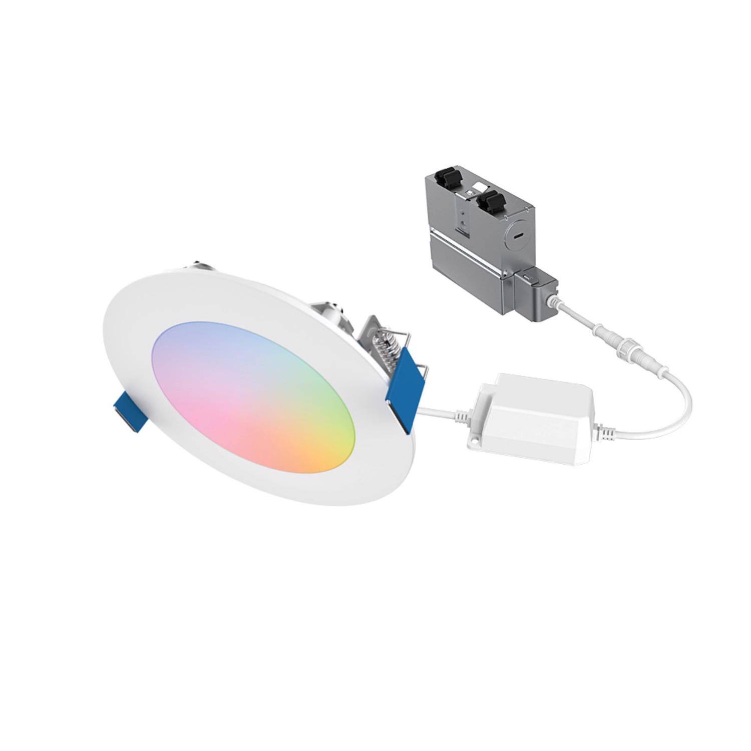 Front. Halo - Halo RGB 4 in. W LED Smart-Enabled Canless Recessed Downlight 9.4 W.