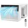 Front. Costway - 8100 BTU (12000 BTU Ashrae) Window Air Conditioner with Remote, LED Control Panel, up to 400 Sq.Ft. - White.