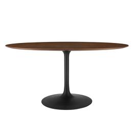 Lippa 60" Oval Walnut Wood Dining Table by Modway - Black Walnut