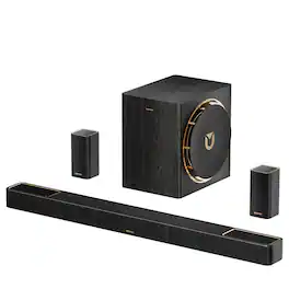 Ultimea - Skywave X50, 5.1.4ch Sound Bar with Dolby Atmos, Wireless Surround Sound System for TV, 8" Subwoofer, BT 5.4 - Black