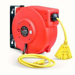 Reelworks - Retractable Extension Cord Reel - Red