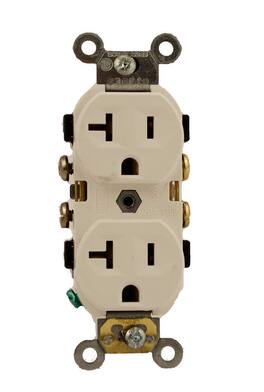 Leviton - 5800-WSP 20-Amp, 125-Volt Duplex Self-Grounding Receptacle - White