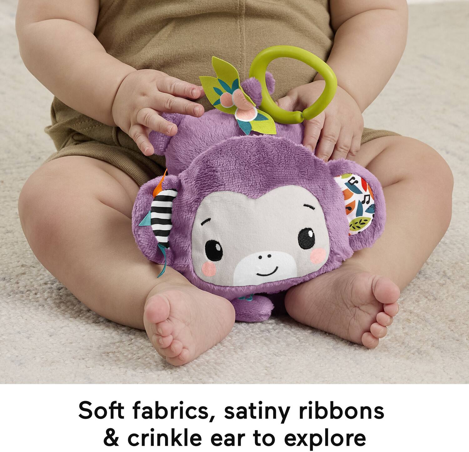 Soft fabrics, satiny ribbons & crinkle ear to explore