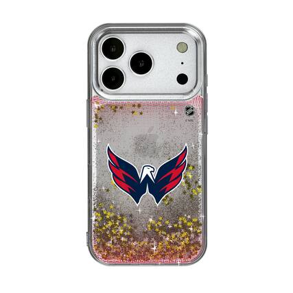 Front. Keyscaper - Washington Capitals Linen Logo iPhone Glitter Case - 15 - Multicolor.