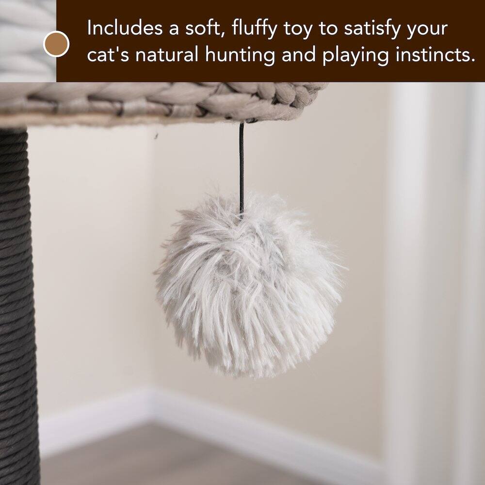 Includes a soft, fluffy toy to satisfy your cat's natural hunting and playing instincts.