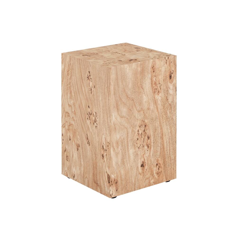 Alt View 6. Loheer - Loheer Wabi-Sabi Coffee Table Square MDF Nightstand 15.7 Inch Wood-Grain Side Table - Natural.