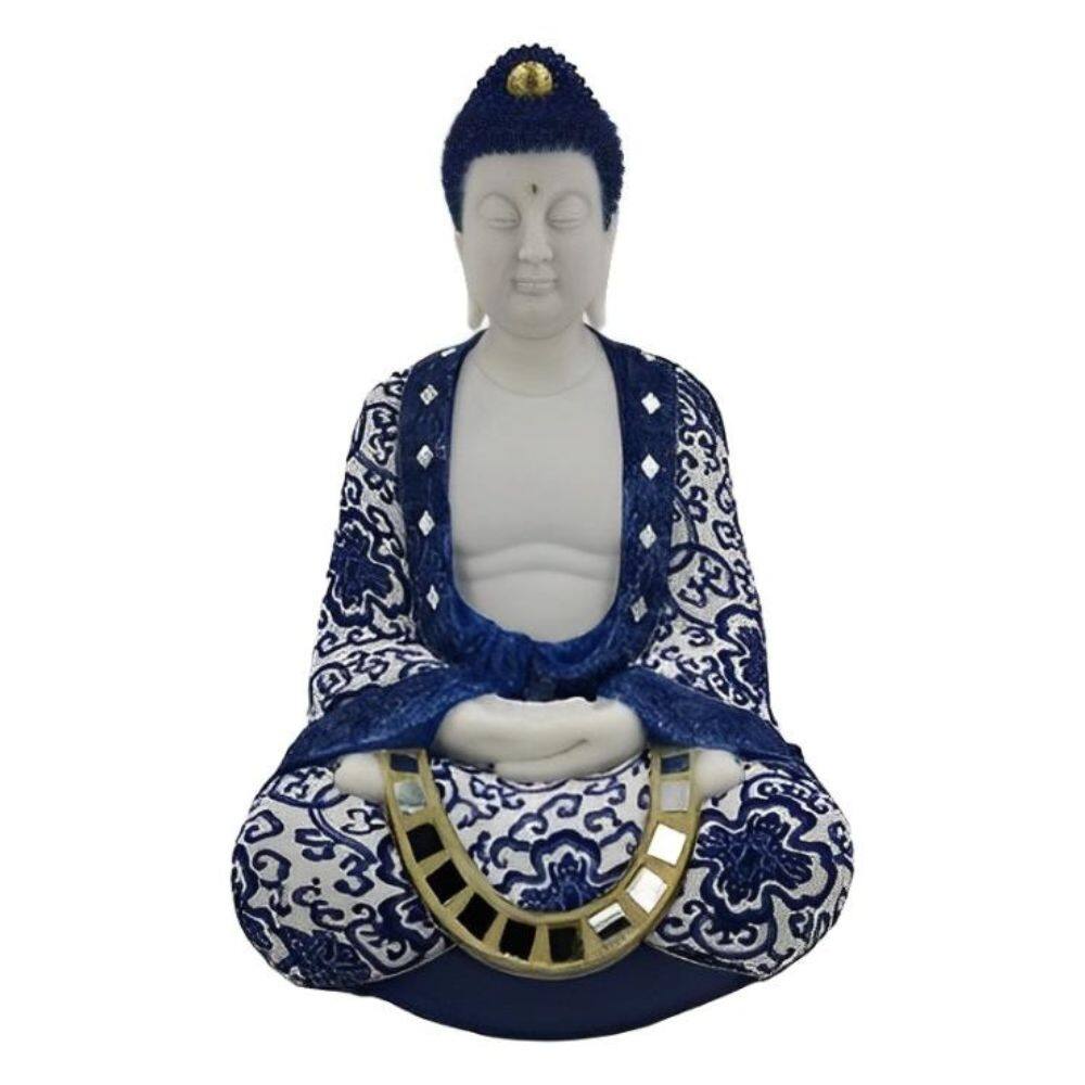FC Design - 17.5"H Buddha Meditating Figurine Statue Office Desk Tabletop Home Decor Gift - Multi-Color