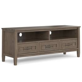 Simpli Home - Lev Low TV Stand - Smoky Brown