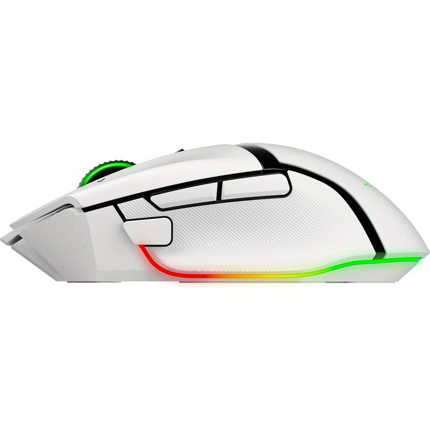 Alt View 5. Razer - Razer Basilisk V3 Pro 35K Optical Gaming Mouse, HyperScroll Tilt Wheel, Wireless, White - White.