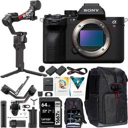 Sony - a7R V Mirrorless Full Frame Camera Body Kit + DJI RS 4 Gimbal Stabilizer Bundle