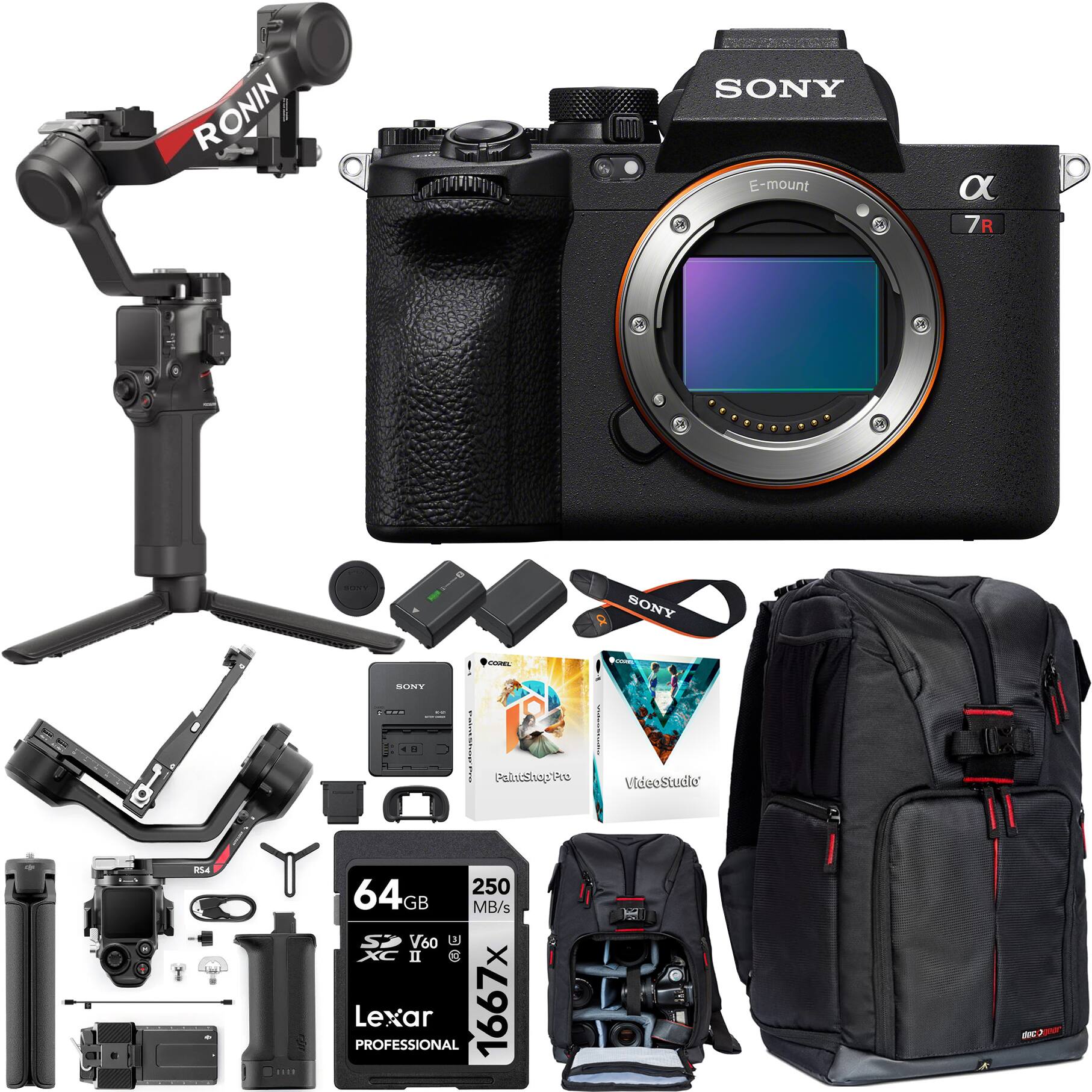 Sony a7R V Mirrorless Full Frame Camera Body Kit + DJI RS 4 Gimbal ...