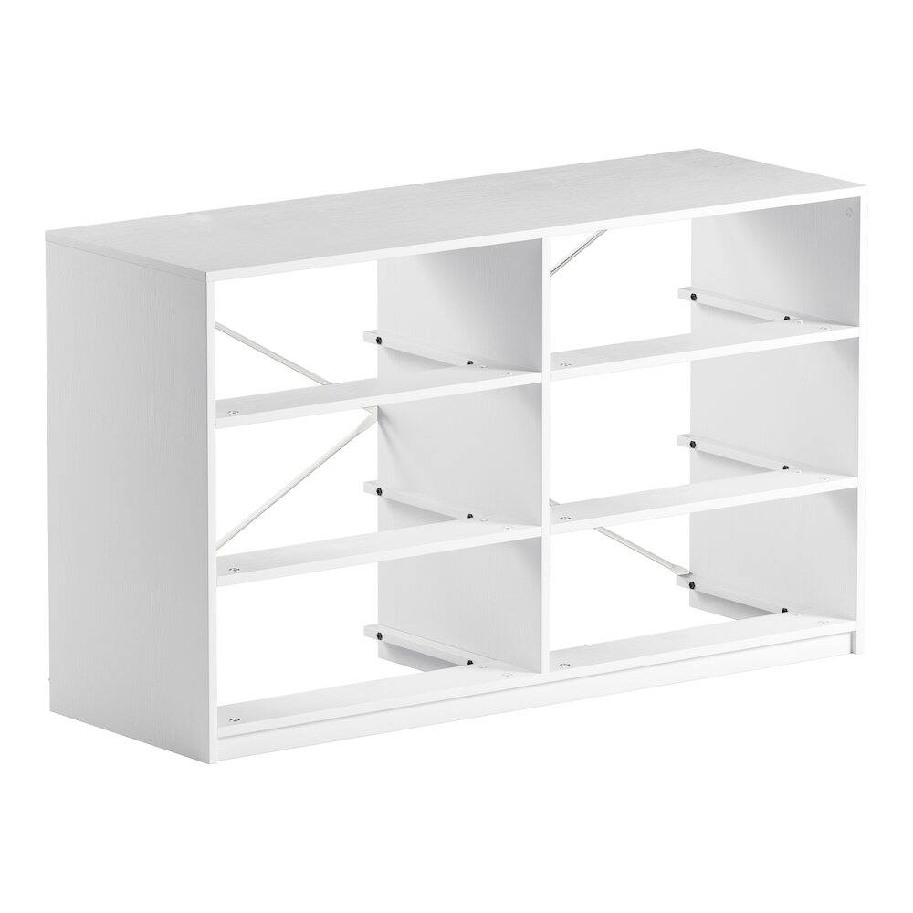 Alt View 8. Techni Home - 6-Drawer Dresser with Large Fabric Drawers, White - White.
