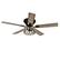 Angle. Breezary - 52'' Flush Mount Ceiling Fan with Light Kit, Low Profile Indoor Crystal Fan, 5 Blades, 6-Speed DC Motor, Remote, Timer - Black with Two-tone Wood Grain Blades.