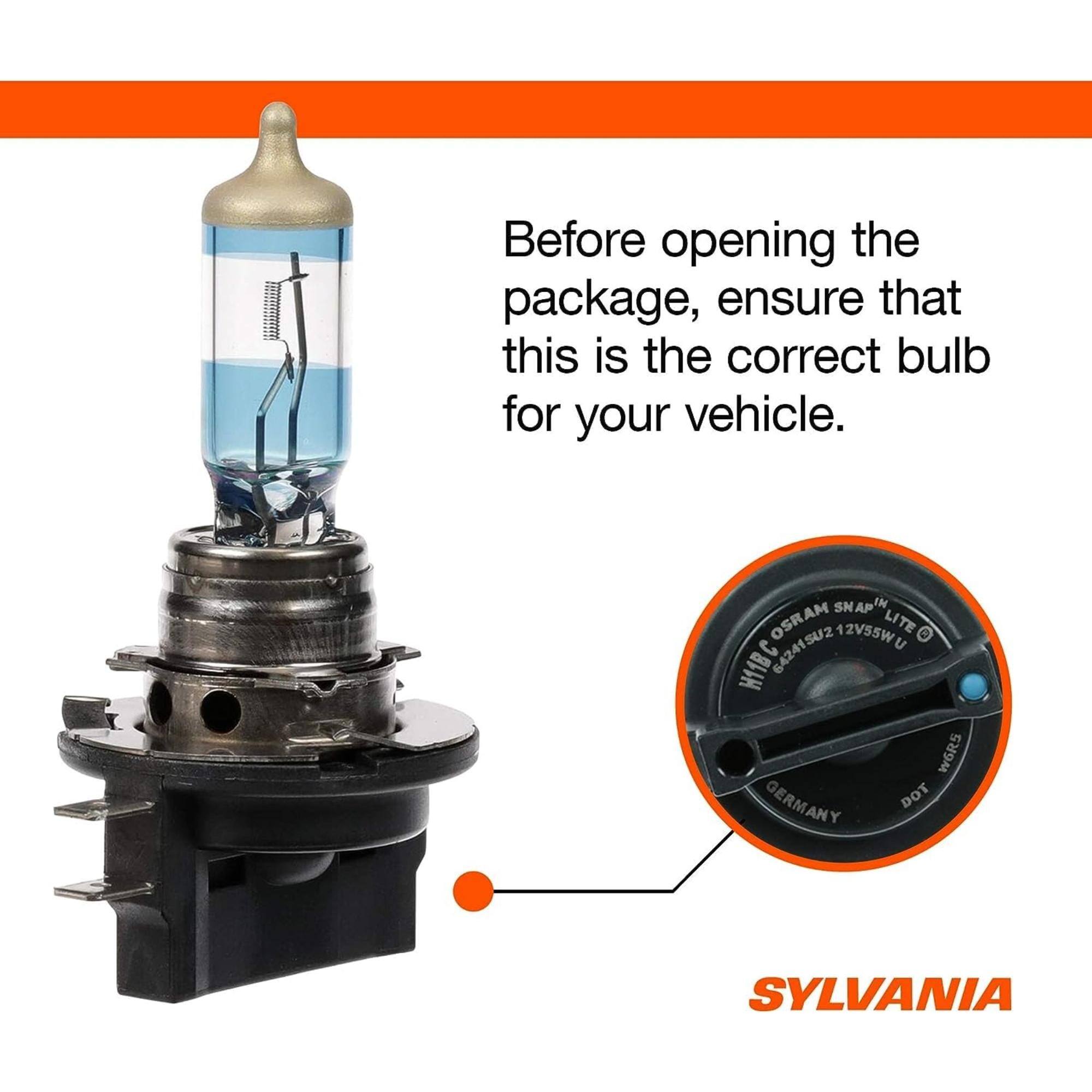 Before opening the package, ensure that this is the correct bulb for your vehicle.

SNAP OSRAM 12V55W LITE SUBPCAS U H11BC W6RS GERMANY DOT SYLVANIA