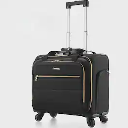 LUGGEX - Rolling Laptop Bag with Wheels, Softside Laptop Rolling suitcase with 4 Spinner Wheels UBC - FX-UX - Black