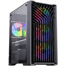 Blackout Computers - Eclipse V2 - Gaming Desktop - Intel Core i7 - AMD RX 580 8GB - 16GB Memory - 1TB PCIE 3.0 SSD - Windows 11 Pro - RGB VR - Matte Black